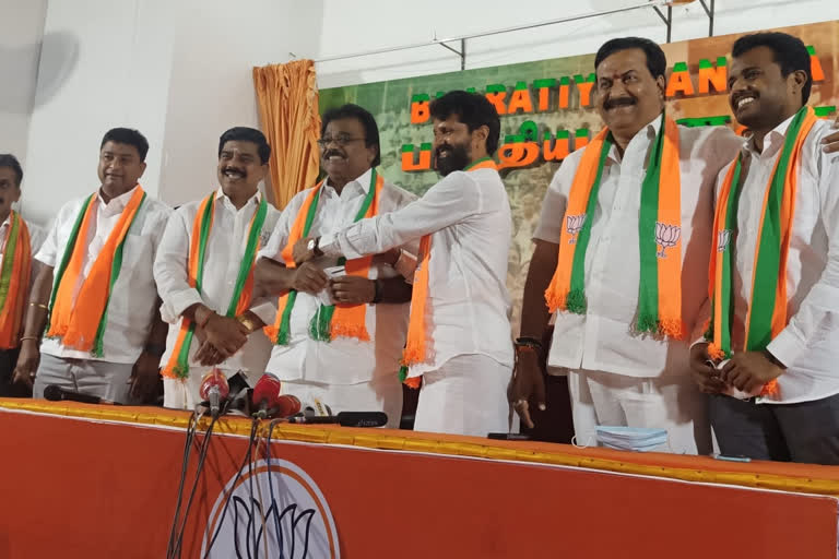 Former Dmk MLA AG Sampath joined BJP, திமுகவிற்கு உதயசூரியன் சின்னத்தை விட்டுக்கொடுத்தவரின் மகன் பாஜகவில் இணைந்தார், சென்னை, பாஜக, Chennai, BJP, ஏஜி சம்பத்,  முன்னாள் திமுக அமைச்சர் கோவிந்தசாமியின் மகன் ஏஜி சம்பத்