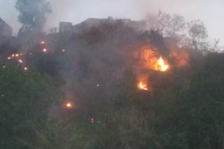 डूंगरपुर न्यूज़, Fire in hills, पहाड़ियों में आग