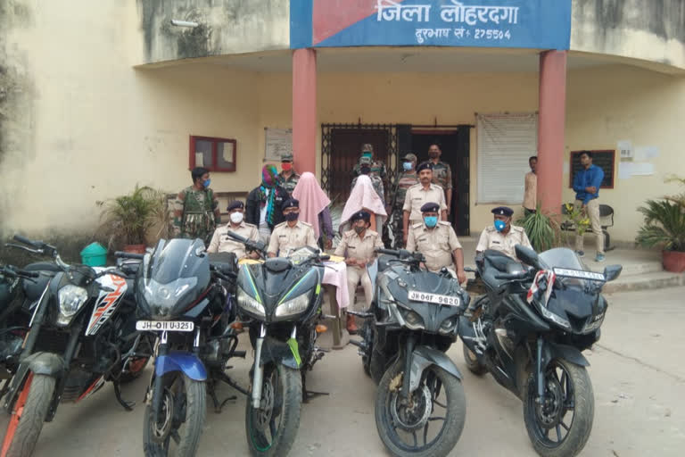 Three thieves arrested with six stolen motorcycles in lohardaga