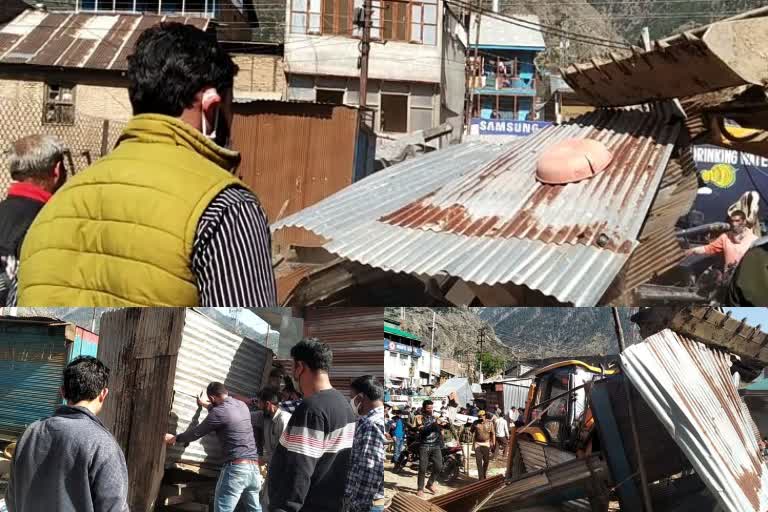 kishtwar police action against encroachment in kishtwar