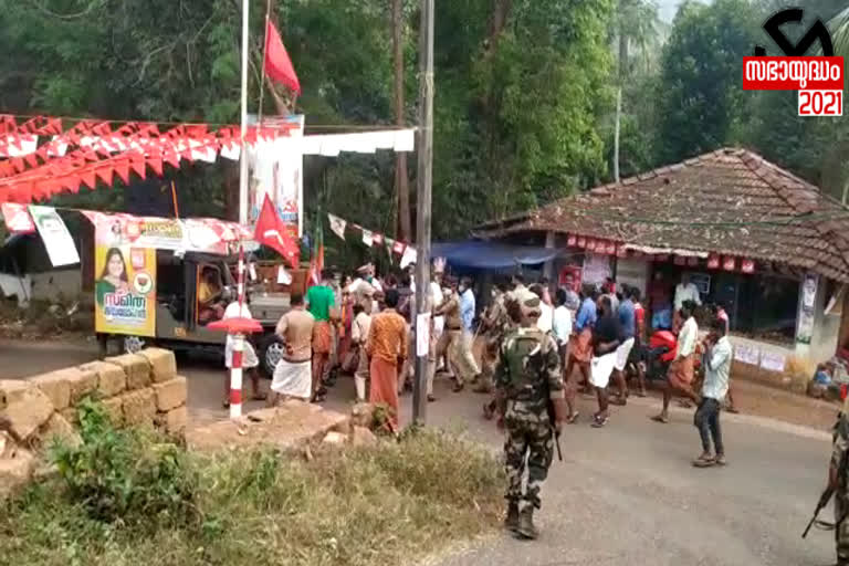 പേരാവൂർ മണ്ഡലം  ബിജെപി സ്ഥാനാർഥി  കൈയേറ്റം നടന്നതായി പരാതി  BJP candidate  Peravoor constituency  കണ്ണൂർ