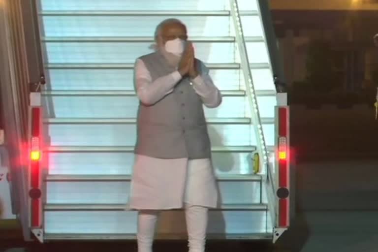 PM Narendra Modi arrives at Delhi Airport