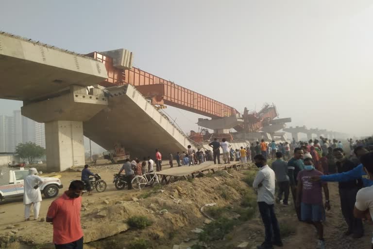 Haryana: Under construction flyover on Gurugram-Dwarka Expressway near Daulatabad collapses; 2 workers have been injured.