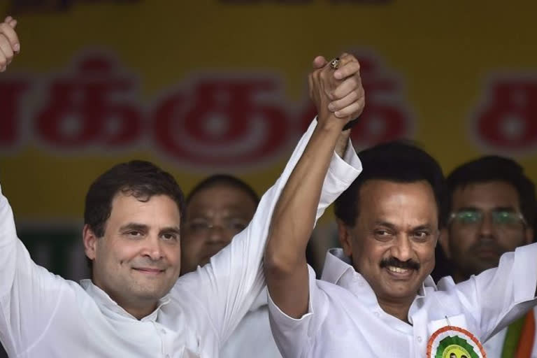 rahul gandhi, stalin and 14 party leaders campaigned propaganda at salem meeting