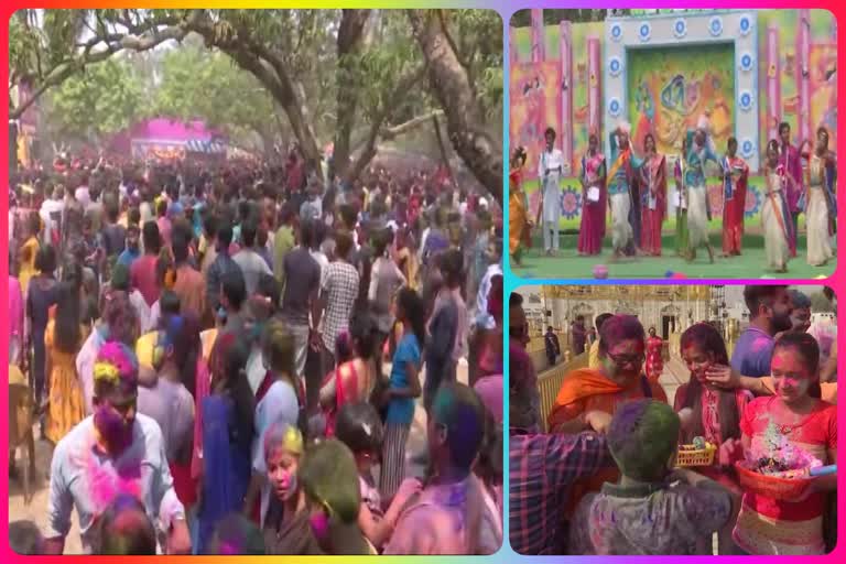 Locals celebrate Holi in Mahisadal of East Medinipur in Uttar pradesh