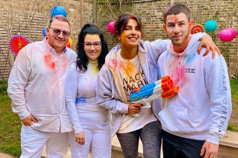 riyanka Chopra celebrates Holi with Nick, in-laws in London - see pics