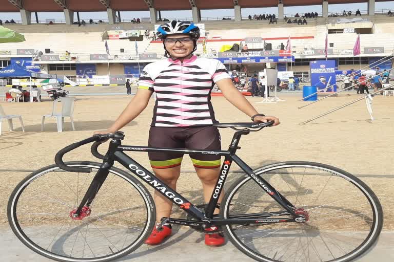 CM Congratulate cyclist Swasti Singh after winning gold medal at 72nd Sr. National Track Cycling Championship