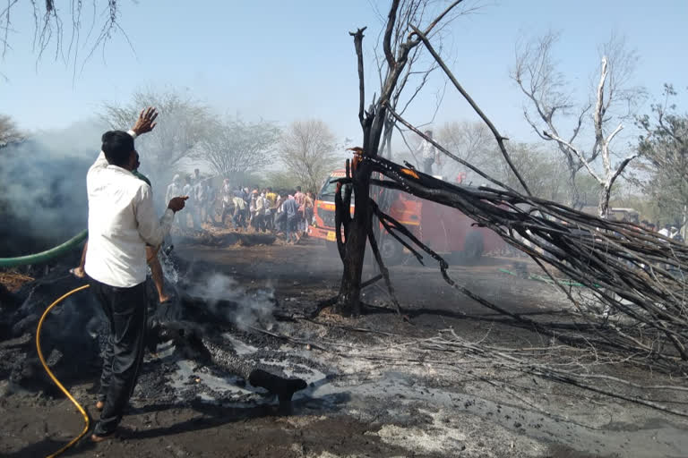 Kishangarh Jogiana village fire,  Fire in ajmer,  Cow burnt by fire