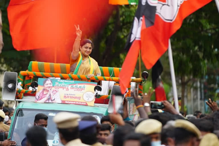 make win by a large margin thousand light bjp candidate kushboo collecting votes