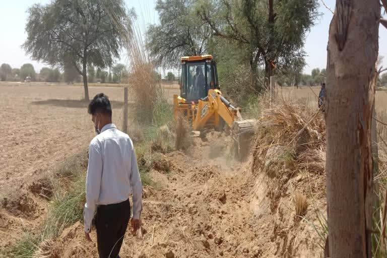 अतिक्रमण मुक्त कराया रास्ता, Action of Bansur Revenue Department,  make way Encroachment free