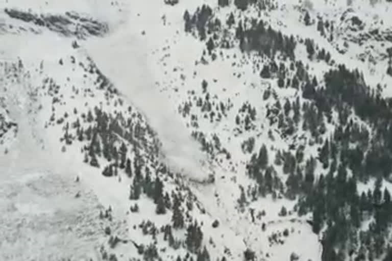 Glacier falls in Shuling village of Chandra valley of lahaul spiti