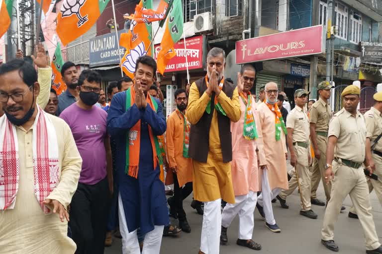 union-minister-prahlad-singh-patel-campaign-for-bjp-candidates-on-foot