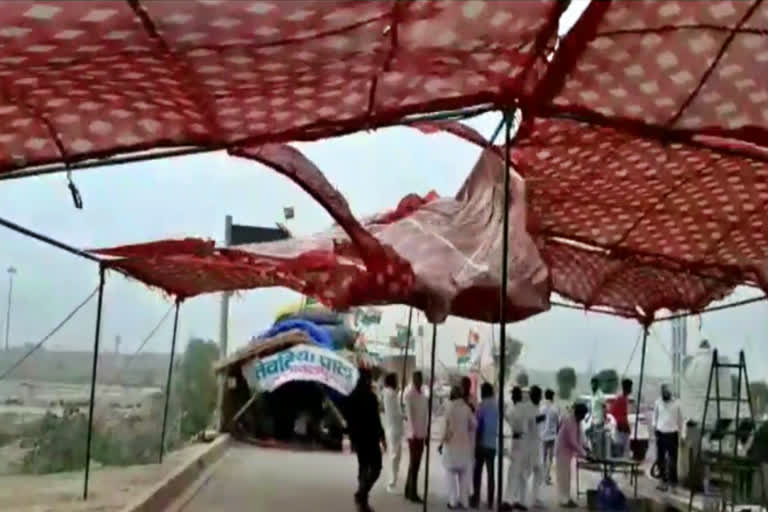 farmers tent damage palwal