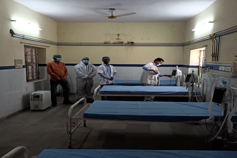 सावधानी बरतने के निर्देश, बाड़ी(धौलपुर), covid ward in state hospital