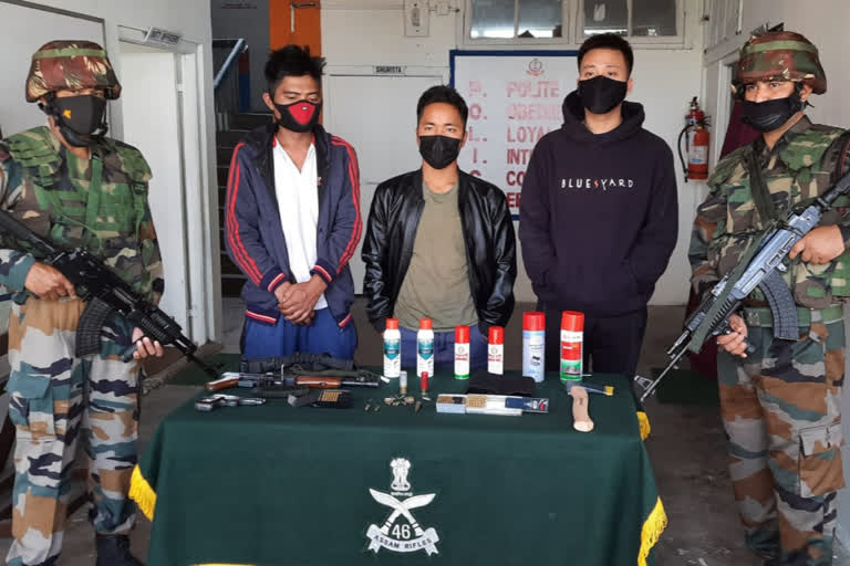 mizoram police and aizawl battalion of assam rifles recovered automatic weapons in khatla locality of aizawl