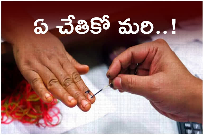 ink on finger  in the   elections of tirupati  and mptc and zptc elections