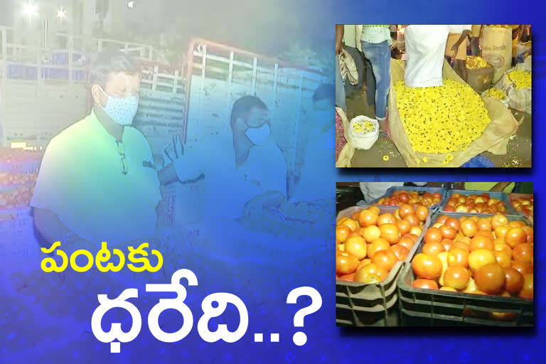 Vegetables and flowers market dull in hyderabad