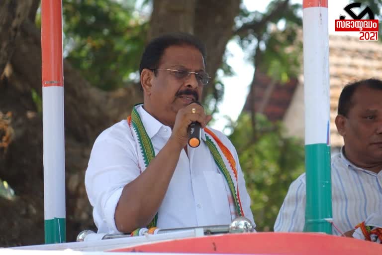 Adani arrives in Kannur to reward CM for signing agreement: K Sudhakaran  അദാനി കണ്ണൂരിലെത്തിയത് മുഖ്യമന്ത്രിക്ക് കരാർ ഒപ്പുവെച്ചതിന്‍റെ പാരിതോഷികം നൽകാൻ  അദാനി  കണ്ണൂർ  കണ്ണൂർ വാർത്തകൾ  സുധാകരൻ  മുഖ്യമന്ത്രി  കെപിസിസി  pinarayi vijayan