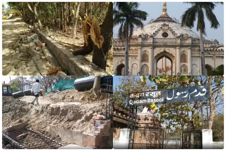 four walls of shah najaf imam bara and qadam rasool collapsed