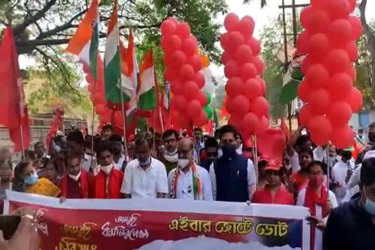 Bermo MLA reached Durgapur in nomination of mahagathbandhan candidate