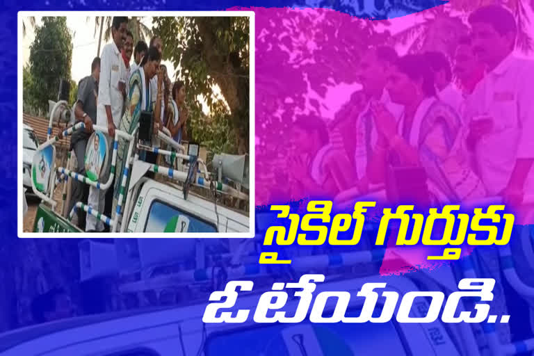 ysrcp mla were asking votes for  cycle symbol at unguturu