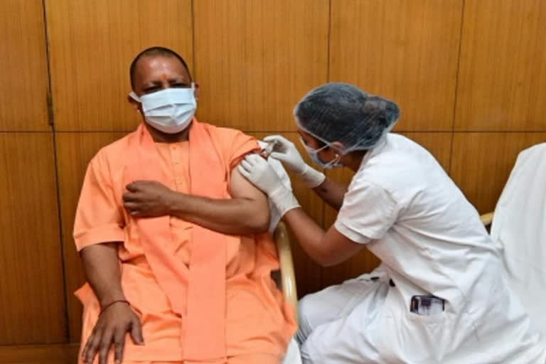 Yogi Adityanath receives first shot of COVID-19 vaccine