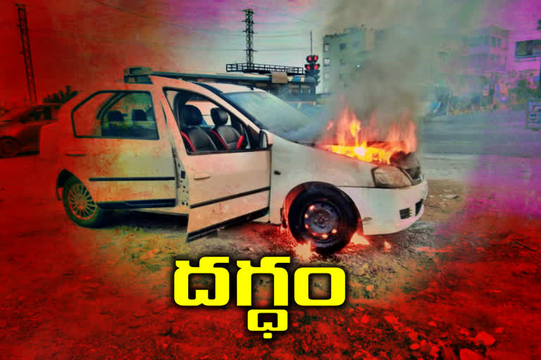 car burnt in nizamabad, nizamabad news