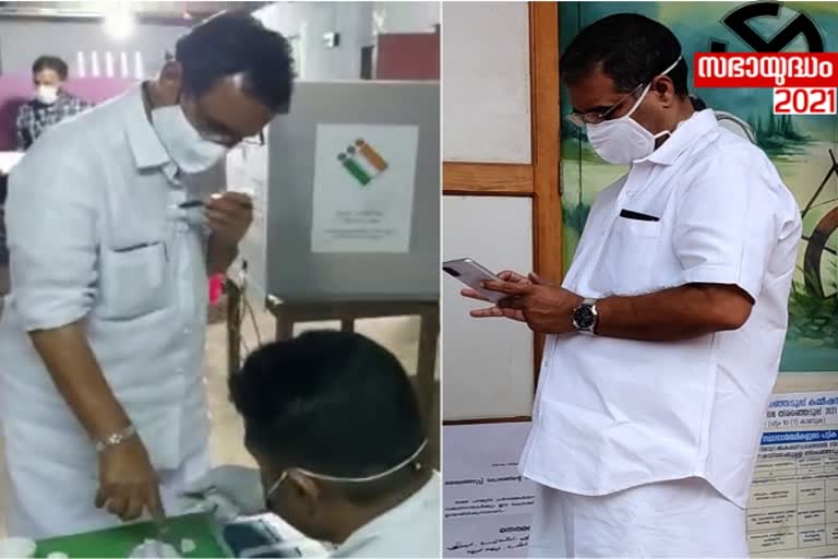 KP Mohanan and AP Abdullakutty cast their votes  KP Mohanan  AP Abdullakutty  kannur poll  കെ.പി മോഹനനും എ.പി അബ്‌ദുള്ളക്കുട്ടിയും വോട്ട് രേഖപ്പെടുത്തി  കെ.പി മോഹനൻ  എ.പി അബ്‌ദുള്ളക്കുട്ടി  കണ്ണൂർ പോൾ