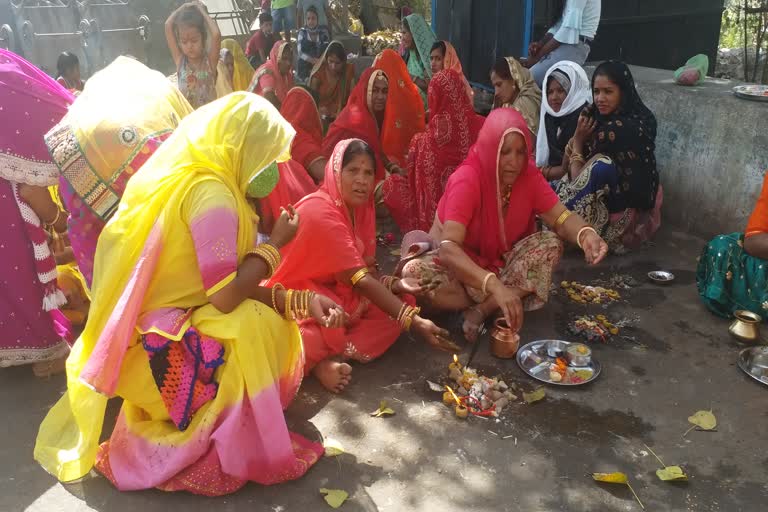 दशा माता पूजन , Dasha Mata worship,  Women worshiped with masks, Bhilwara news