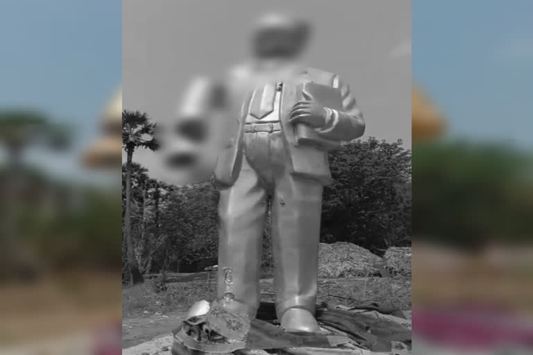 Ambedkar statue destroyed at vizayanagaram