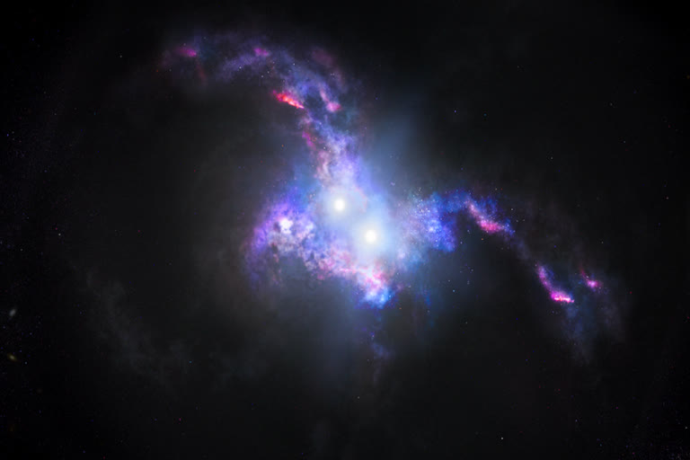 Hubble Space Telescope Spots Double Quasars in Merging Galaxies