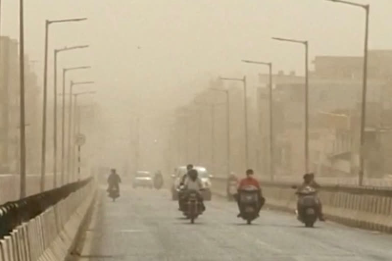 Dust storm in Barmer, धूल भरी आंधी