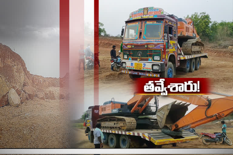 sand illegal transport in vajralagutta at gadwal distric