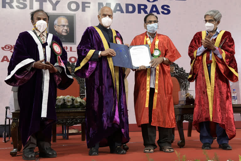 Governor conferred degrees on the Chennai University