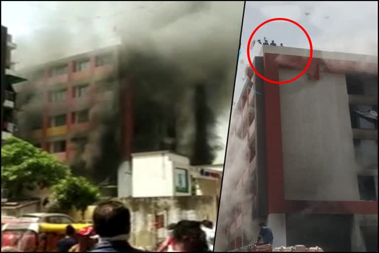 fire break out in krishna nagar school for ahmedabad