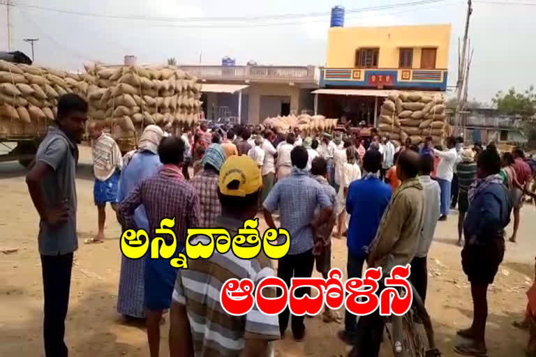 farmers protest for gunny bags