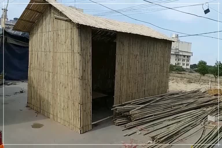 farmers made huts singhu border