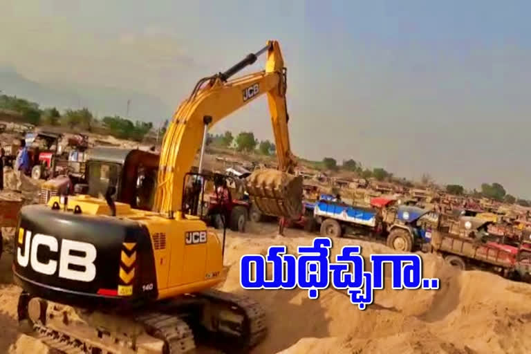 Illegally Sand Transport in Swarnamukhi river