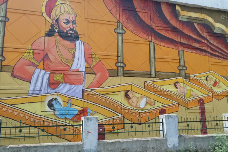 अयोध्या में दीवारों पर उकेरी जा रही पूरी रामकथा
