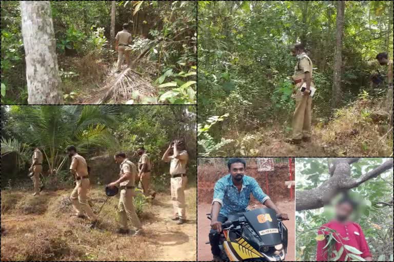 police raid Kozhikode nadapuram  ratheeshs suicide; police searching the place where the body found  ratheeshs suicide  രതീഷിന്‍റെ ആത്മഹത്യ  മൃതദേഹം കണ്ടെത്തിയ പറമ്പിൽ വ്യാപക പരിശോധന  രതീഷിന്‍റെ പോസ്റ്റ്മോർട്ടം റിപ്പോർട്ടിൽ ദുരൂഹത  പരിശോധന ശക്തമാക്കി