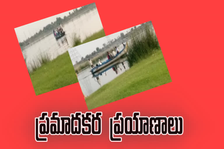 కృష్ణానదిలో అక్రమంగా బోటులో ప్రయాణికుల రవాణా