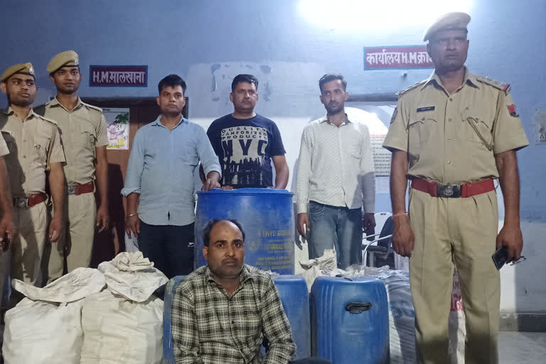 recovered fake liquor, fake liquor, recovered fake liquor in dholpur