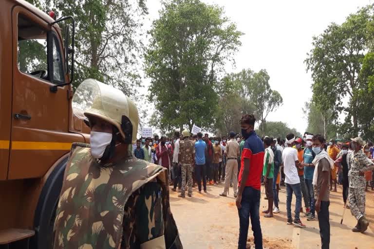 protest of villagers in bastar