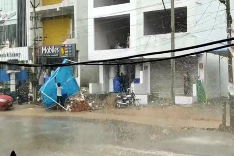 Heavy rain at rajam