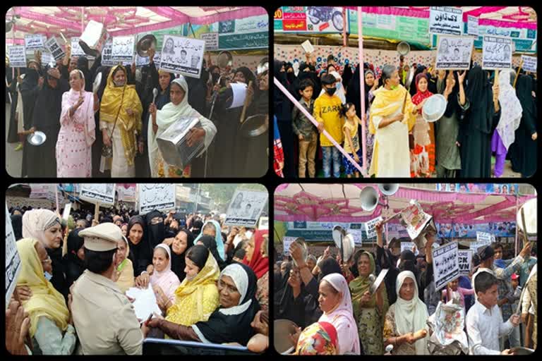 women protest against lockdown in malegaon