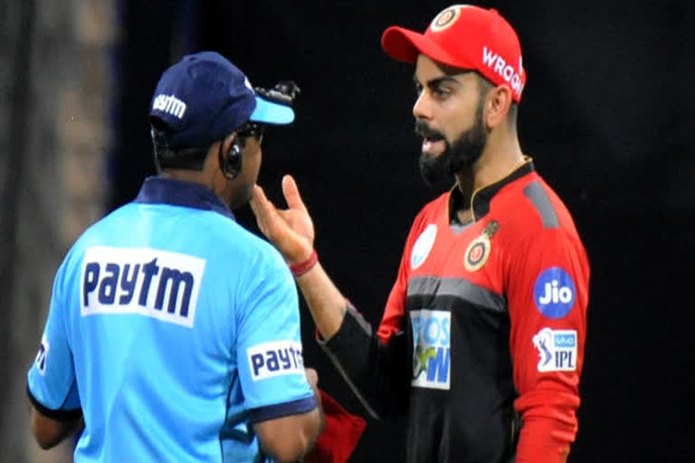 IPL 2021 SRH vs RCB  : Virat Kohli Reprimanded For IPL Code Of Conduct Breach