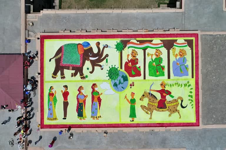 Biggest painting made in ajmer,  India book of record