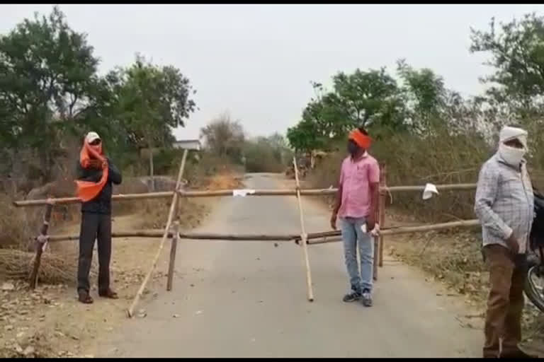 Barricades in village