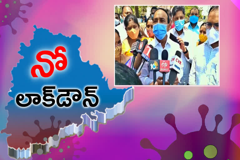 minister etela, etela rajender, huzurabad news, telangana corona updates