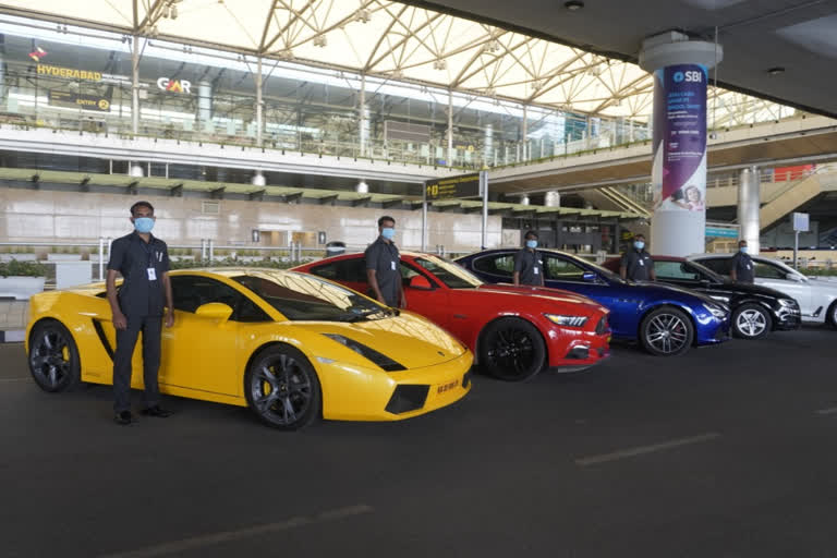 hyderabad international airport  rent supercars  ഹൈദരാബാദ് അന്താരാഷ്ട്ര വിമാനത്താവളം  സൂപ്പർകാറുകൾ വാടകയ്‌ക്ക്  luxury cars hyderabad